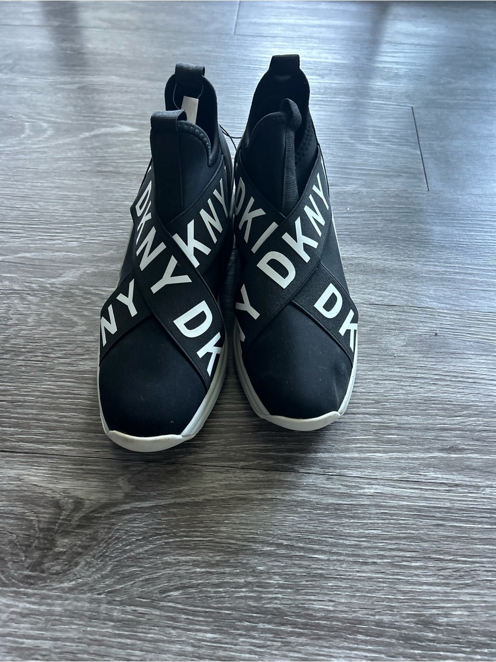 DKNY Black Logo Slip-On Sneakers